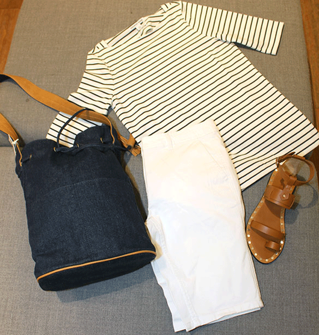 Country road top $99.95, sandals $129, bag $99.95 and shorts $79.95. Country Road have 25% off all shorts at the moment!