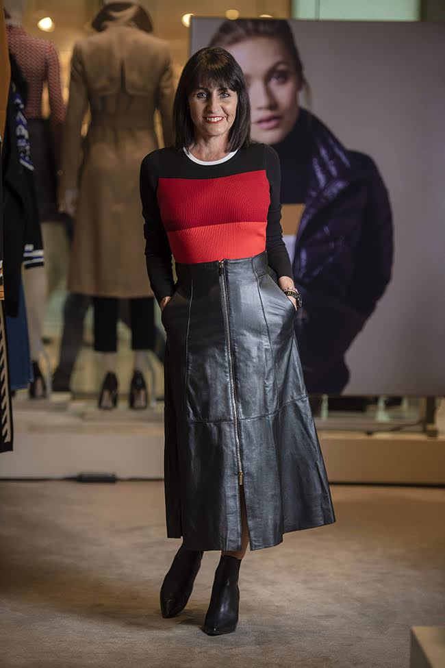 Karen Millen Jumper sold out Midi Leather skirt $499 & Jo Mercer Boots 